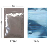 High quality Resealable Glossy Blue Zip Lock Pouches Various Sizes Tear Notch Flat Bottom Mylar Bags With Clear Window
