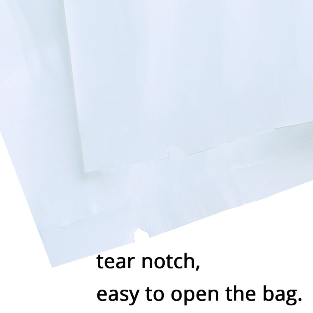Glossy White One Side Clear plastic Bags Reusable Flat Heat Sealable Various Size Pouches With Open Top