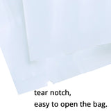 Glossy White One Side Clear plastic Bags Reusable Flat Heat Sealable Various Size Pouches With Open Top