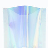 Open Top Flat Holographic Food Mylar Packaging Bags Reusable One Side Clear Foil Heat Seal vacuum Sachet