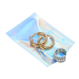 Open Top Flat Holographic Food Mylar Packaging Bags Reusable One Side Clear Foil Heat Seal vacuum Sachet