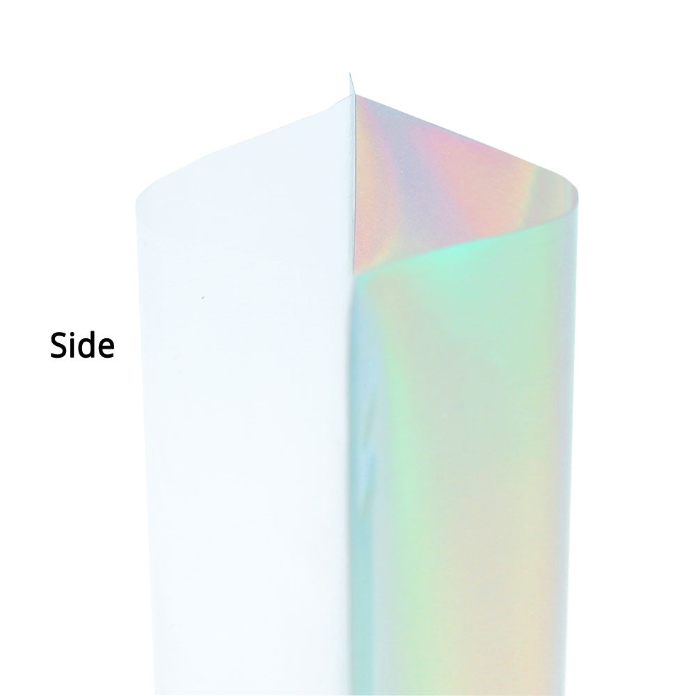 Open Top Flat Holographic Food Mylar Packaging Bags Reusable One Side Clear Foil Heat Seal vacuum Sachet