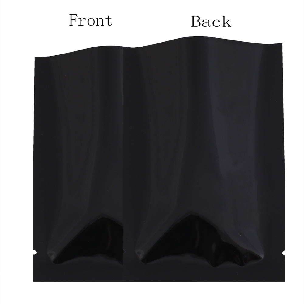 Aluminum Foil Heat Seal Vacuum Glossy Black Mylar Sachet Open Top Flat Candy Coffee Tea Bags