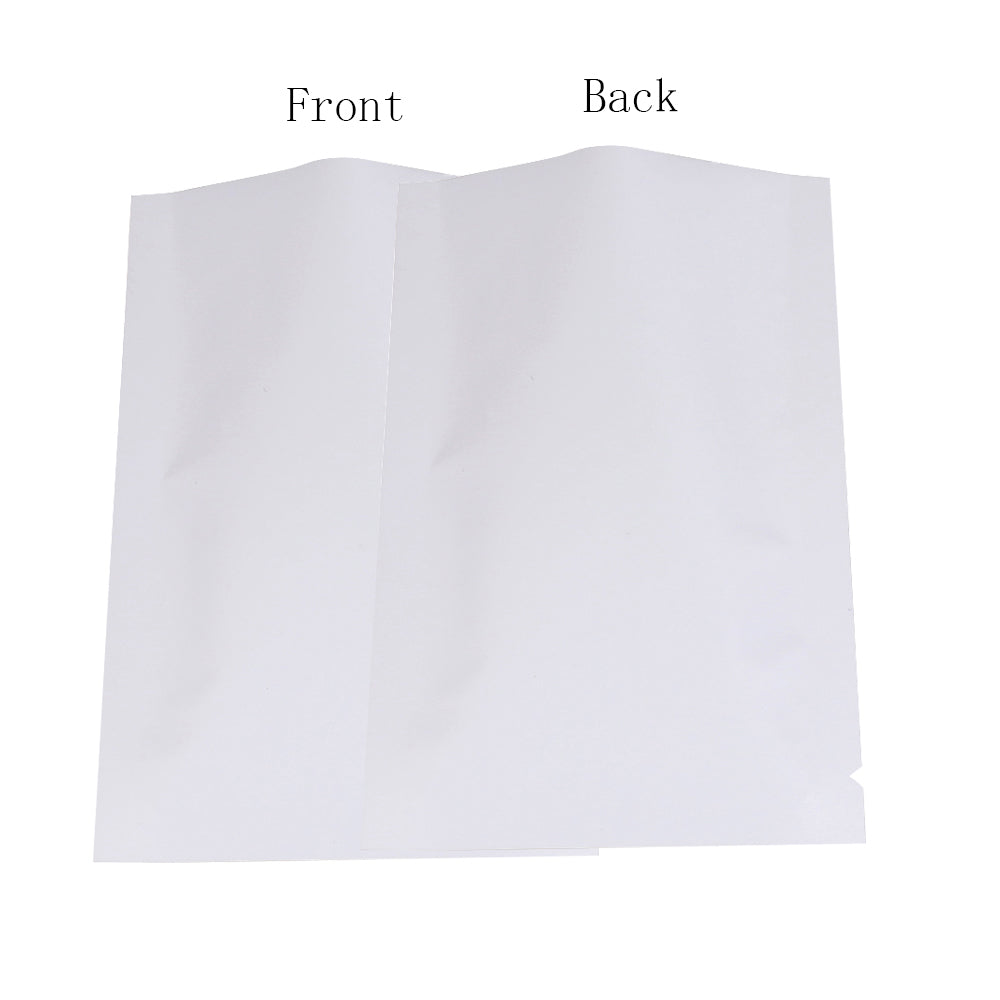 Double-Sided Same Color Frosted Material Flat Bottom Mylar Bags White Foil Heat Seal Vacuum Smell Proof Pouches