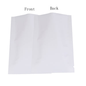 Double-Sided Same Color Frosted Material Flat Bottom Mylar Bags White Foil Heat Seal Vacuum Smell Proof Pouches