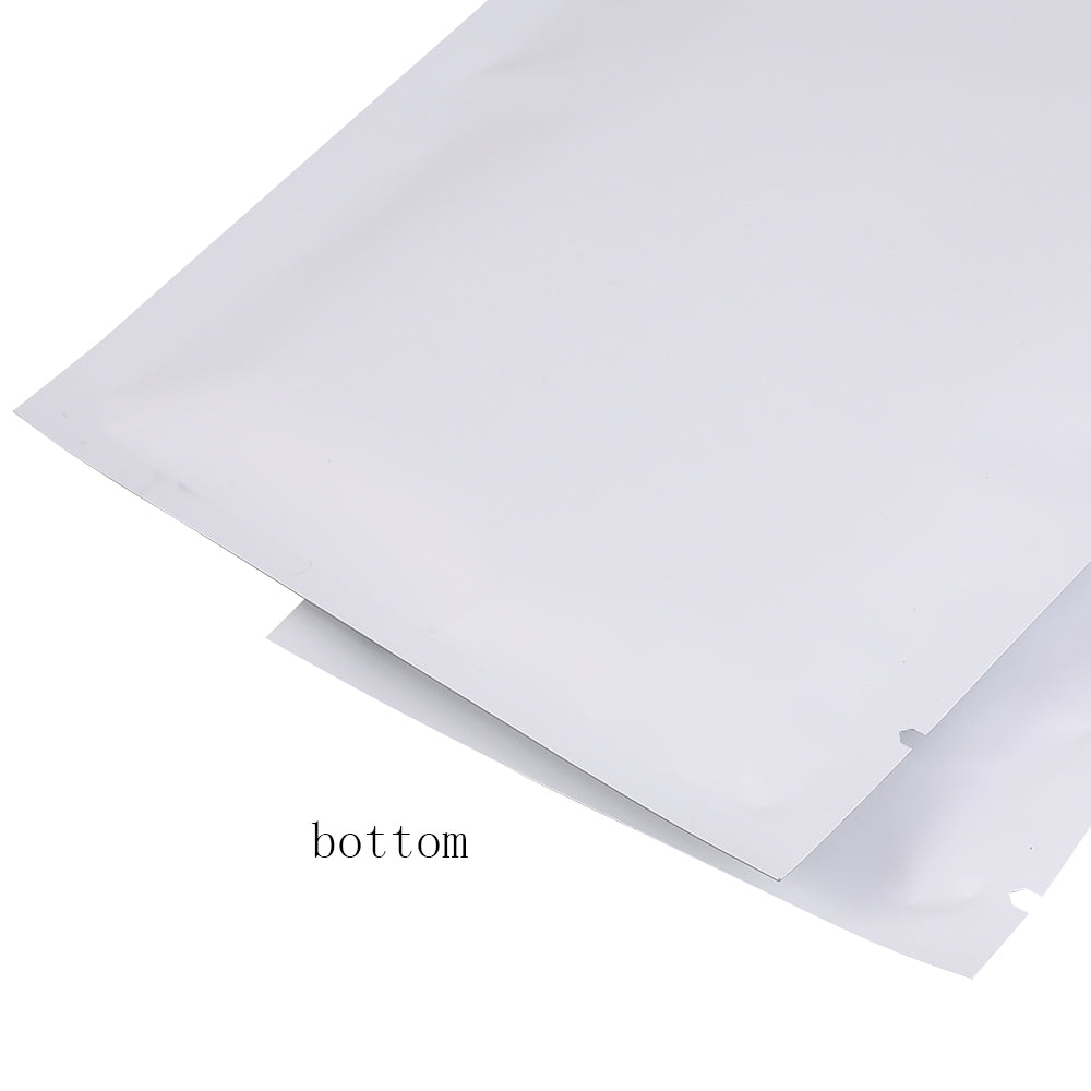 Double-Sided Same Color Frosted Material Flat Bottom Mylar Bags White Foil Heat Seal Vacuum Smell Proof Pouches