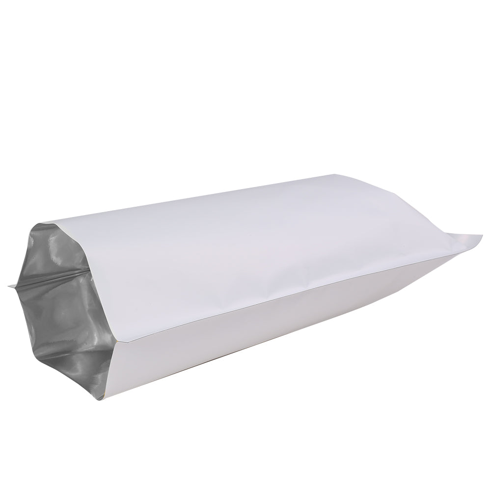 Double-Sided Same Color Frosted Material Flat Bottom Mylar Bags White Foil Heat Seal Vacuum Smell Proof Pouches