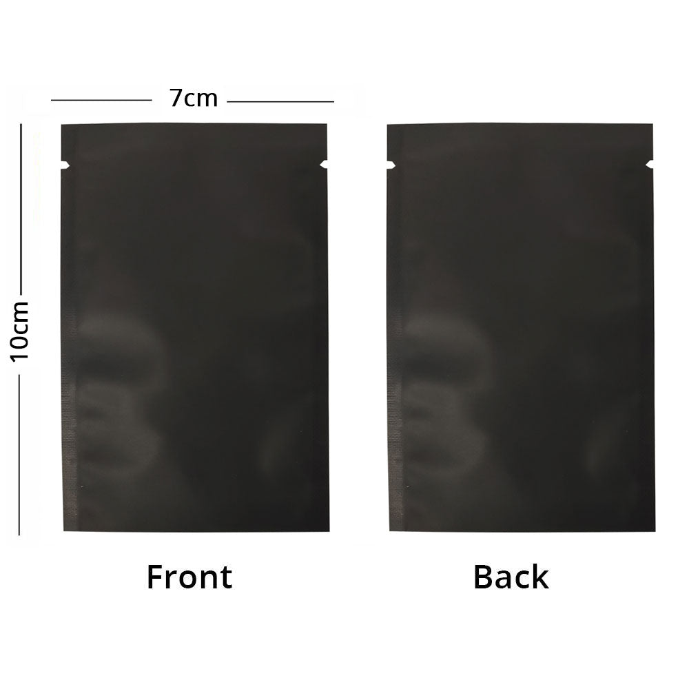 Matte Black Flat Open Top Heat Sealing Snacks Pack Pouches Various Sizes Vacuum Smell Proof Mylar Bags