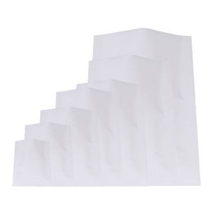 Double-Sided Same Color Frosted Material Flat Bottom Mylar Bags White Foil Heat Seal Vacuum Smell Proof Pouches