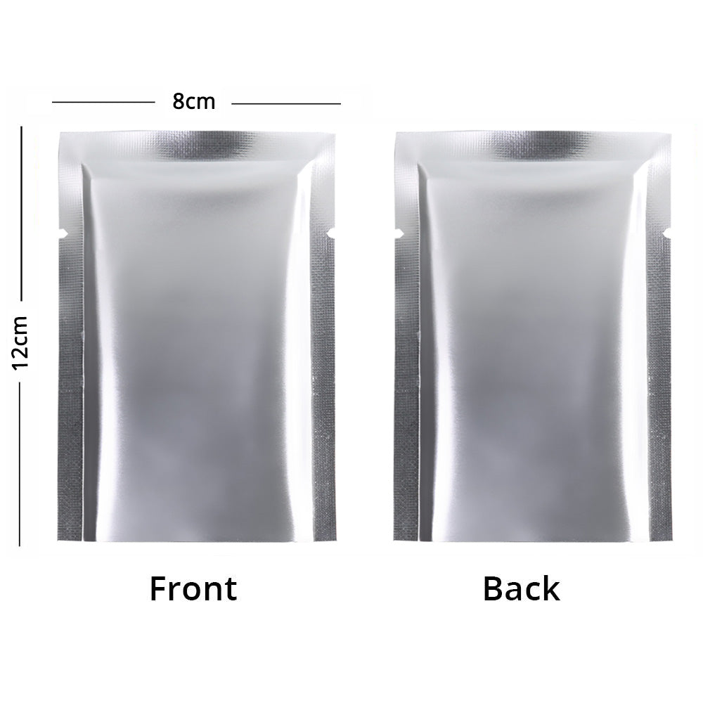 Matte Silver Aluminum Foil Vacuum Heat Seal Food Snack Packaging Bags Flat Reusable Waterproof Smell Proof Pouches