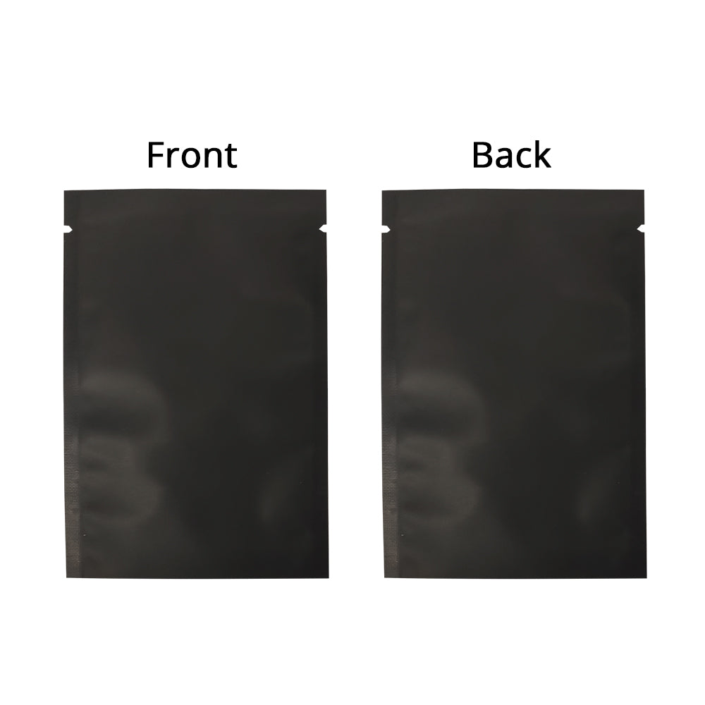 Matte Black Flat Open Top Heat Sealing Snacks Pack Pouches Various Sizes Vacuum Smell Proof Mylar Bags