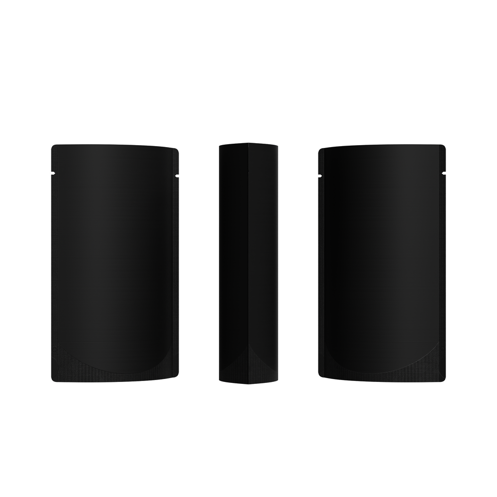 Double-Sided Same Color Frosted Material Standing Up Mylar Bags Aluminum Foil Matte Black Heat Sealing Coffee Bean Snack Doypack
