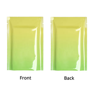 High Quality Glossy Gradient Color Mylar Package Bags Resealable Vacuum Heat Sealing Aluminum Foil Flat Bottom Open Top Pouches