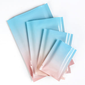 Glossy Gradient Color Jewelry Mylar Bag Open Top Heat Sealable Vacuum Sachet Aluminum Foil Flat Bottom Blind Box Storage Pouches