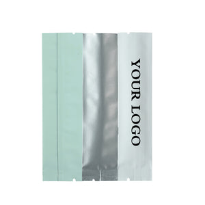 Cuatom Printed:Flat Matte White Silver Blue Long Coffee Powder Package Bags Aluminum Foil Heat Seal Mylar Pouches