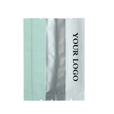 Cuatom Printed:Flat Matte White Silver Blue Long Coffee Powder Package Bags Aluminum Foil Heat Seal Mylar Pouches