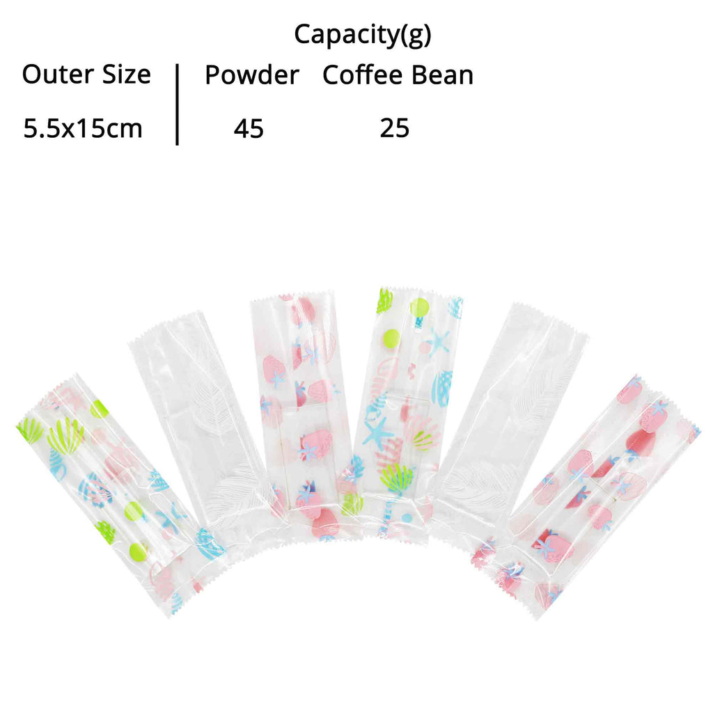 100pcs 5.5X15CM Printed Plastic Packaging Bags Heat Sealable Flat Open Top Cookies Candies Gummy Powder Pouch