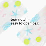100pcs 5.5X15CM Printed Plastic Packaging Bags Heat Sealable Flat Open Top Cookies Candies Gummy Powder Pouch