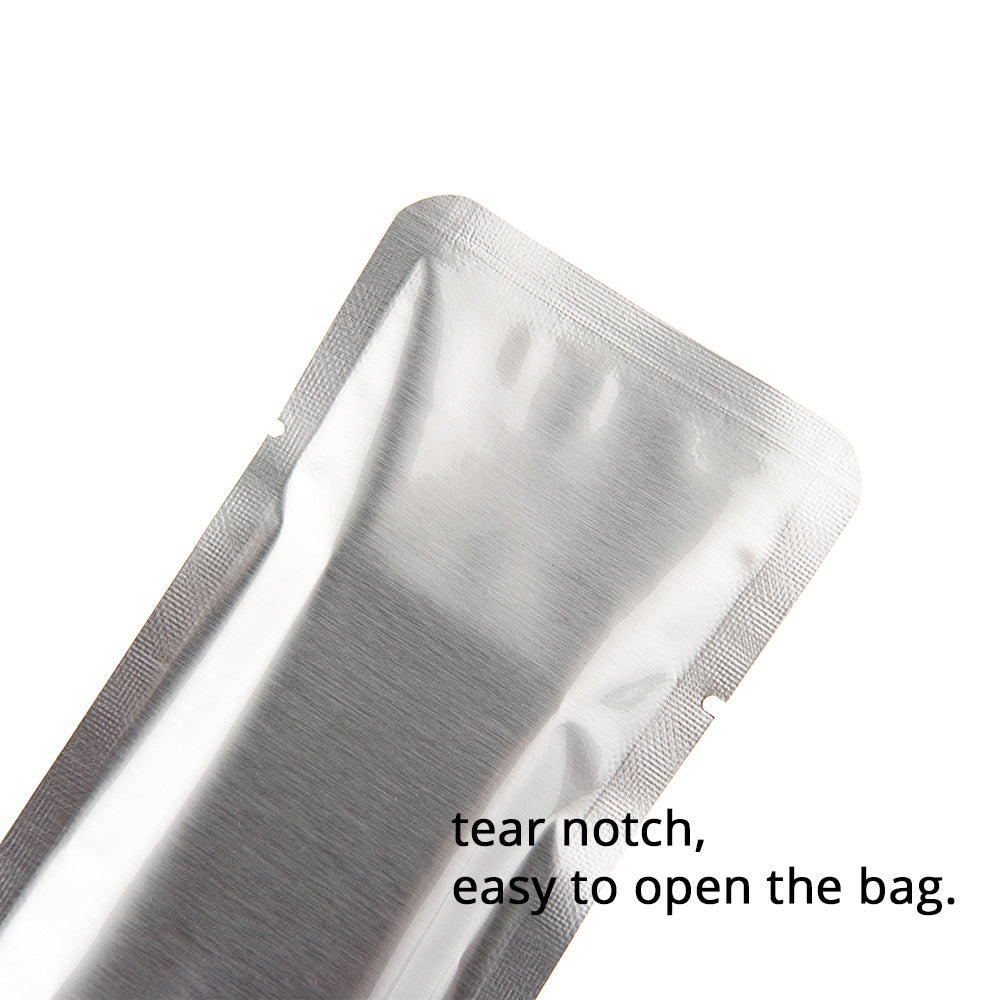 100pcs Glossy Silver Long Size Coffee Been packing Bag Aluminum Foil Flat Smell Proof Heat Seal Vacuum Mylar Bags