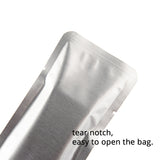 100pcs Glossy Silver Long Size Coffee Been packing Bag Aluminum Foil Flat Smell Proof Heat Seal Vacuum Mylar Bags