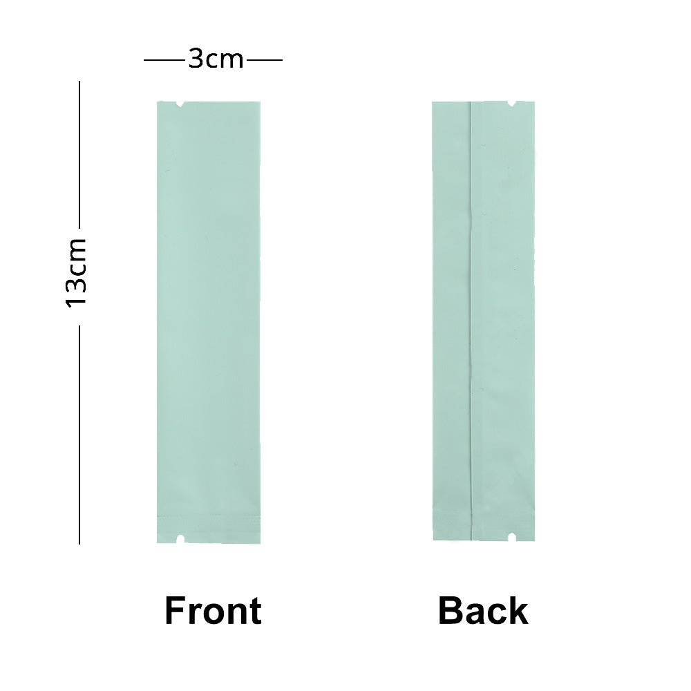 Cuatom Printed:Flat Matte White Silver Blue Long Coffee Powder Package Bags Aluminum Foil Heat Seal Mylar Pouches