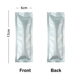 6x17cm Open Top Aluminum Foil Matte Silver Red Blue Purple Pouches Reusable Heat Seal Vacuum Long Size Coffee Bean Mylar Packaging Bags