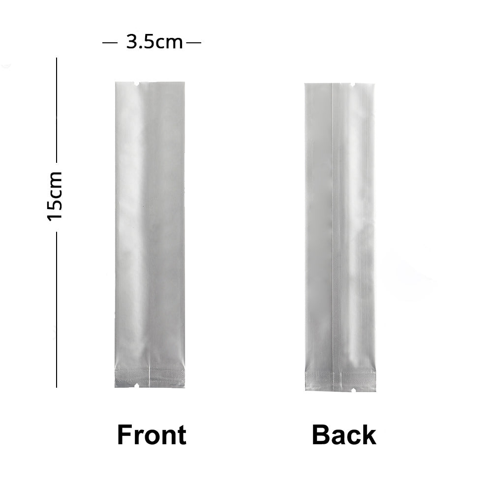 100Pcs/ Lot Pure Long Size Heat Seal Mylar Bags Foil Open Top Vacuum Packaing Bag Home Kitchen Coffee Spice Sugar Storage Pouch