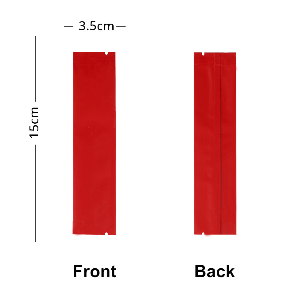 100pcs Long Size Aluminum Foil Mylar Bags Resealable Matte Red Heat Sealing Packaging Bag Coffee Milk Powder Storage Pouches