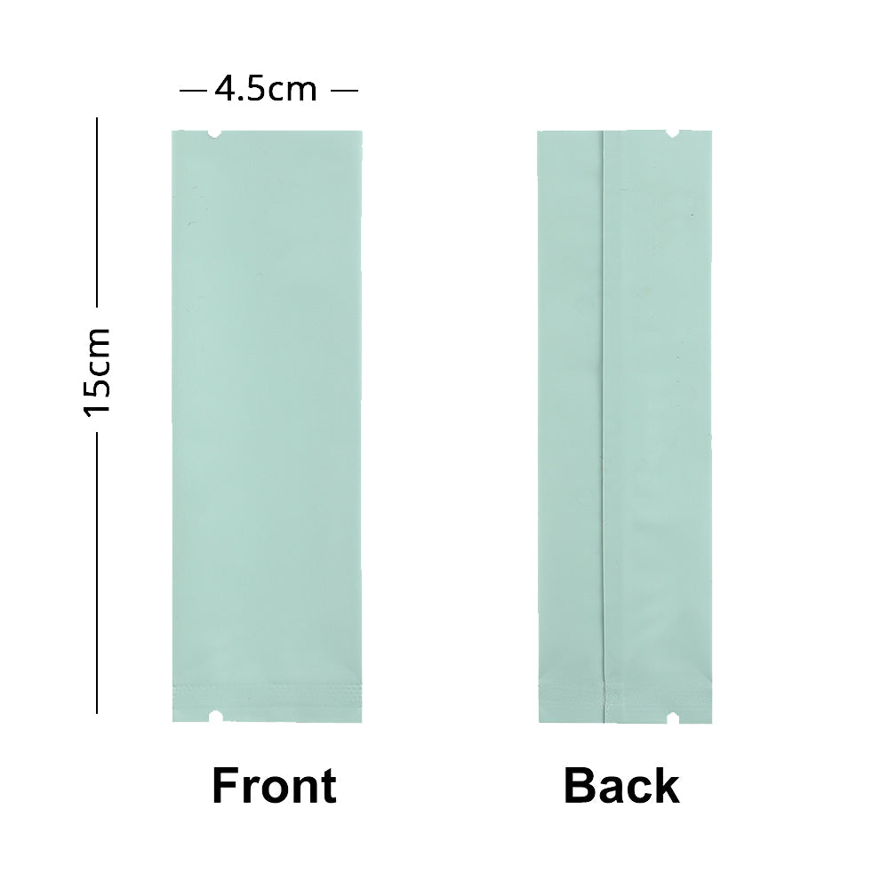 Cuatom Printed:Flat Matte White Silver Blue Long Coffee Powder Package Bags Aluminum Foil Heat Seal Mylar Pouches