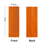 100pcs Matte Orange Long Strip Coffee Beans Milk Powder Packaging Bags Aluminum Foil Small Heat Sealed Pouches Storage Plastic