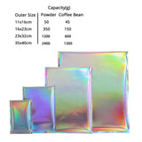 100PCS Holographic Silver Aluminum Foil Self-Sealing Plastic Pouches Open Top Flat Glossy Adhesive Courier Toy Packaging Bags