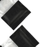 100pcs Matte Black Flat Paper Zip Lock Pouches Reusable Smell Proof Right Angle Sachet Heat Seal Mylar Bags With Clear Window