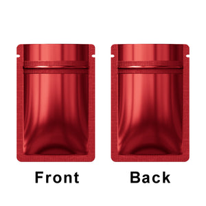 Aluminum Foil Glossy Red Flat Bottom Smell Size Pouches Waterproof Round Corner Coffee Herb cute mini Zip Lock Mylar Bags