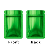 Glossy Green Flat Bottom Zip Lock Mylar Bags Eco-friendly Round Corner Aluminum Foil Heat Seal Coffee Bean Zipper Pouches
