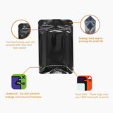 Flat Bottom Aluminum Foil Vacuum Ziplock Bag Smell Proof Glossy Heat Sealing Zip Lock Pouches Mylar Storage Bags