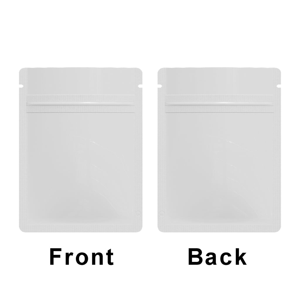 7.5x10cm Glossy White Flat Bottom Mylay Package Bags Water Proof Round Corner Heat Sealing Aluminum Foil Zip Lock Pouches