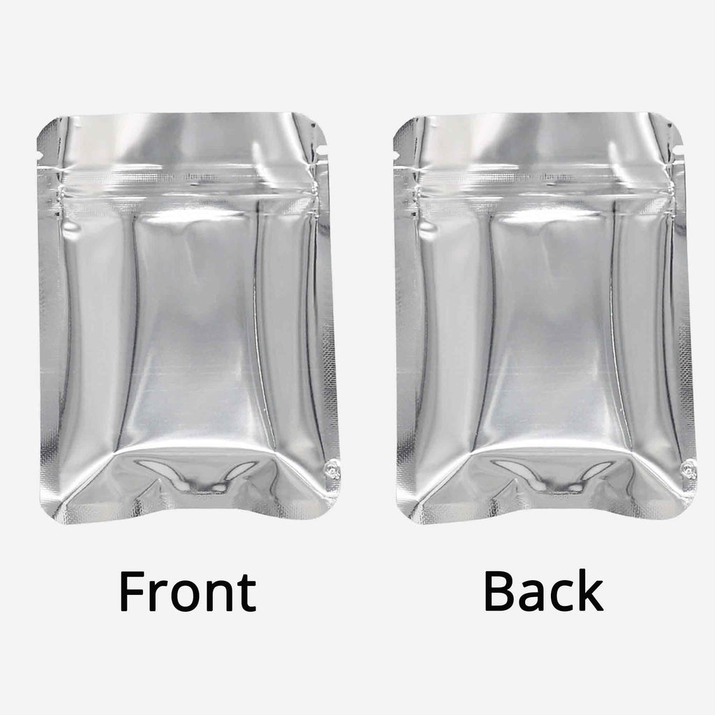 Flat Bottom Aluminum Foil Vacuum Ziplock Bag Smell Proof Glossy Heat Sealing Zip Lock Pouches Mylar Storage Bags