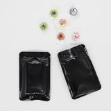 8.5x13cm 10x15cm Glossy Black Flat Bottom Heat Seal Smell Proof Small Mylar Bags Aluminum Foil Food Snack Coffee Bean Zipper Lock Pouches