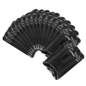 8.5x13cm 10x15cm Glossy Black Flat Bottom Heat Seal Smell Proof Small Mylar Bags Aluminum Foil Food Snack Coffee Bean Zipper Lock Pouches