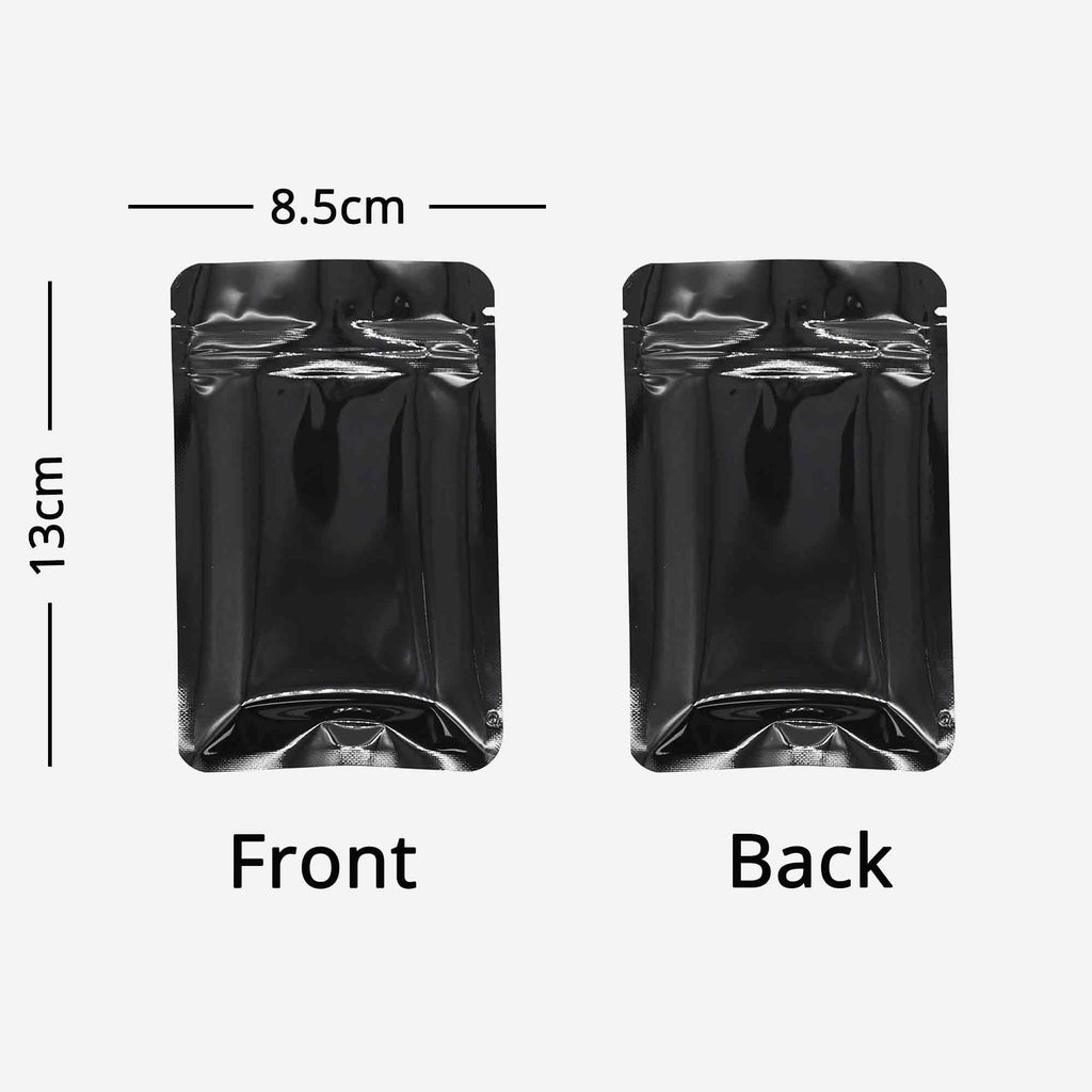 Flat Bottom Aluminum Foil Vacuum Ziplock Bag Smell Proof Glossy Heat Sealing Zip Lock Pouches Mylar Storage Bags
