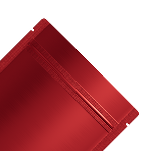 Aluminum Foil Heat Seal Flat Bottom Matte Red Mylar Package Bags Resealable One Side Clear Eco-friendly Zip Lock Storage Pouches
