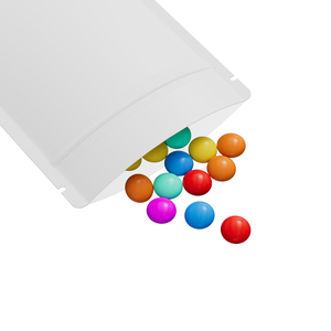 100PCS One Side Clear Matte White Flat Bottom Mylar Bags Reusable Round Corner Smell Proof Sachet Aluminum Foil Zip Lock Pouches