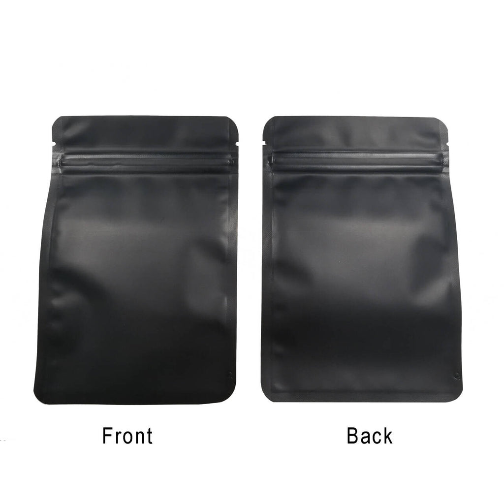 Aluminum Foil Heat Sealable Mattte Black Round Corner Pouches Resealable Flat Bottom Zipper Lock Mylar Package Bags