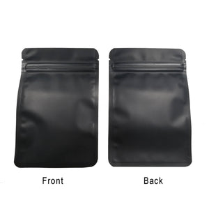 Aluminum Foil Heat Sealable Mattte Black Round Corner Pouches Resealable Flat Bottom Zipper Lock Mylar Package Bags