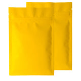 Right Angle Flat Bottom Aluminum Foil Mylar Bags Smell Proof Heat Sealing Matte Yellow Zip Lock Pouches Snack Candy Package