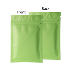 Aluminum Foil Flat Bottom Matte Green Mylar Bags Resealable Heat Sealing Zip Lock Pouches with Tear Notch