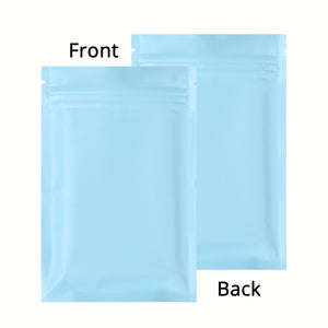 Flat Bottom Matte Blue Mylar Bags Resealable Various Size Heat Seal Aluminum Foil Zip Lock Pouches With Tear Notch