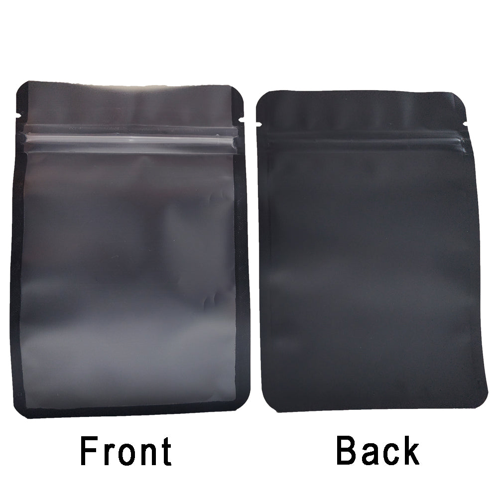 Matte Black One Side Frosted Transparent Mylar Package Bags Resealable Aluminum Foil Heat Seal Flat Bottom Zip Lock Pouch