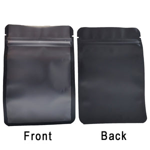Matte Black One Side Frosted Transparent Mylar Package Bags Resealable Aluminum Foil Heat Seal Flat Bottom Zip Lock Pouch