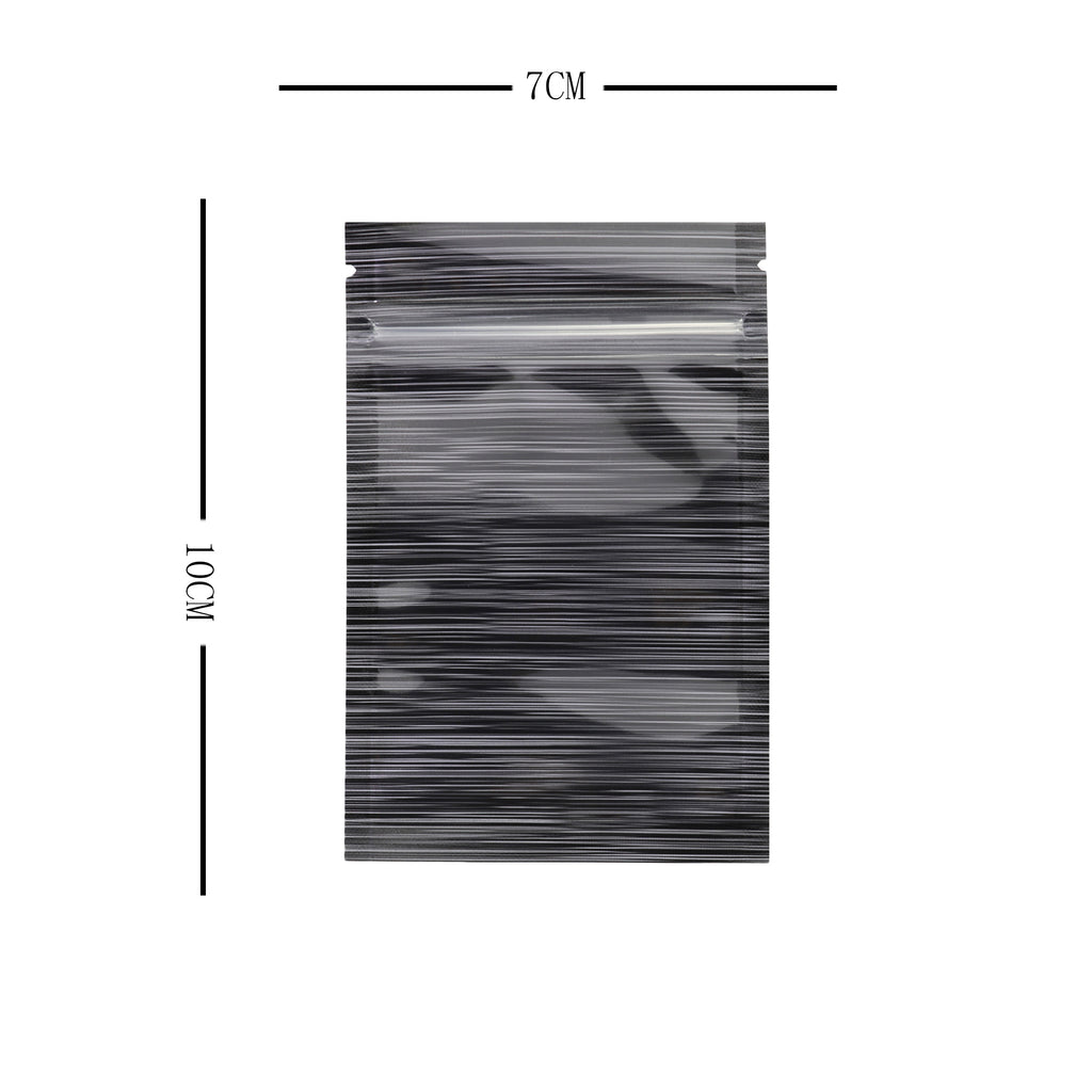 One Side Clear Zip Lock Pouches Eco-friendly Aluminum Foil Heat sealing Flat Bottom Glossy Black Mylar Package Bags